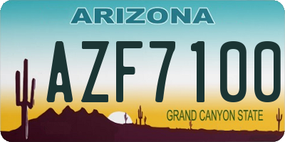 AZ license plate AZF7100