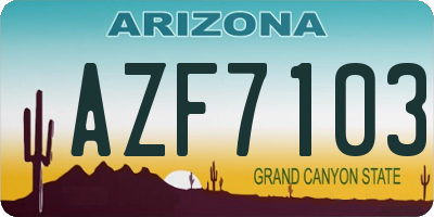 AZ license plate AZF7103
