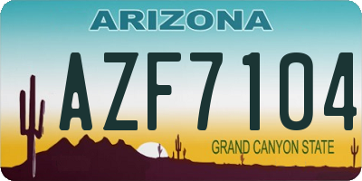 AZ license plate AZF7104