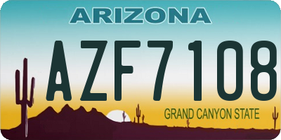 AZ license plate AZF7108