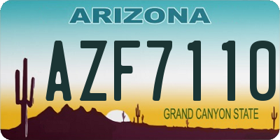 AZ license plate AZF7110