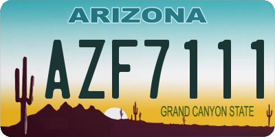 AZ license plate AZF7111
