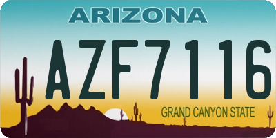 AZ license plate AZF7116