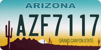AZ license plate AZF7117