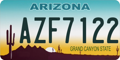 AZ license plate AZF7122