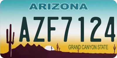 AZ license plate AZF7124