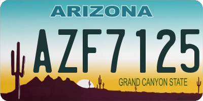 AZ license plate AZF7125