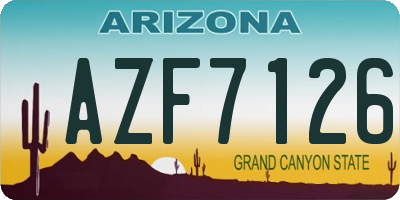 AZ license plate AZF7126