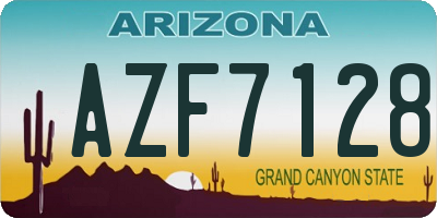 AZ license plate AZF7128