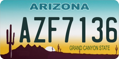 AZ license plate AZF7136