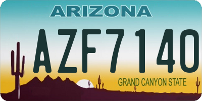 AZ license plate AZF7140
