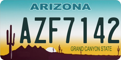 AZ license plate AZF7142