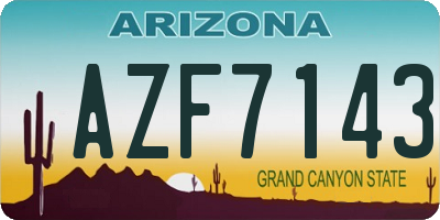 AZ license plate AZF7143