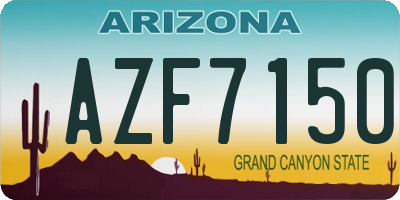 AZ license plate AZF7150