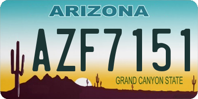AZ license plate AZF7151