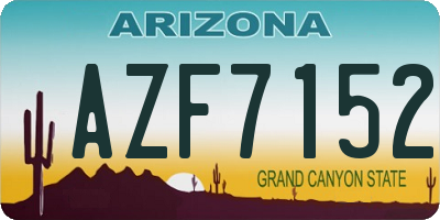 AZ license plate AZF7152