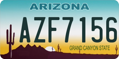 AZ license plate AZF7156