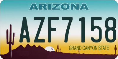AZ license plate AZF7158