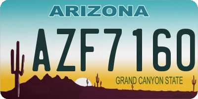 AZ license plate AZF7160