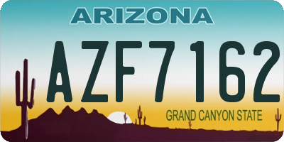 AZ license plate AZF7162