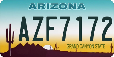 AZ license plate AZF7172