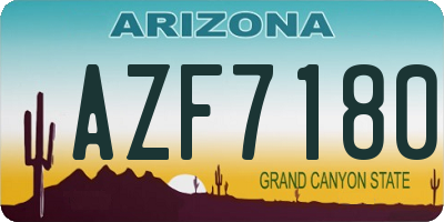 AZ license plate AZF7180