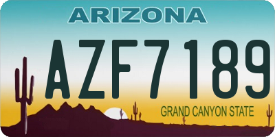 AZ license plate AZF7189