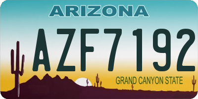AZ license plate AZF7192