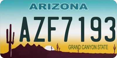 AZ license plate AZF7193