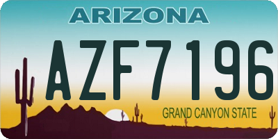 AZ license plate AZF7196