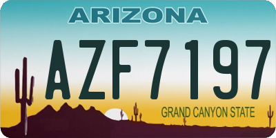AZ license plate AZF7197