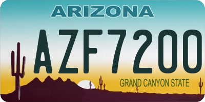 AZ license plate AZF7200