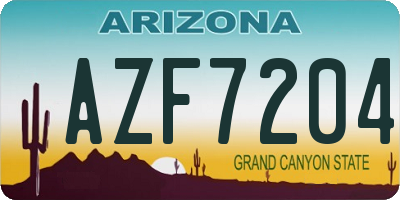 AZ license plate AZF7204