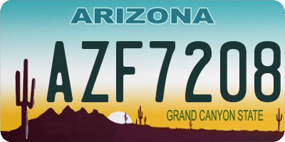 AZ license plate AZF7208