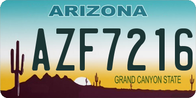 AZ license plate AZF7216