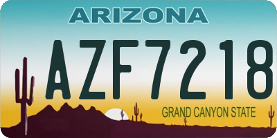 AZ license plate AZF7218