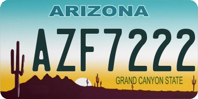 AZ license plate AZF7222