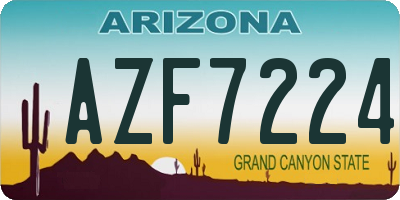 AZ license plate AZF7224