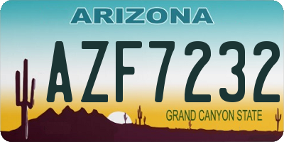 AZ license plate AZF7232