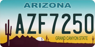 AZ license plate AZF7250