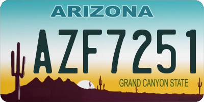 AZ license plate AZF7251