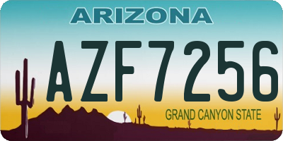 AZ license plate AZF7256