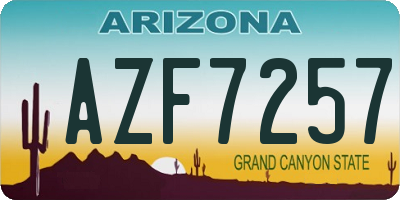 AZ license plate AZF7257