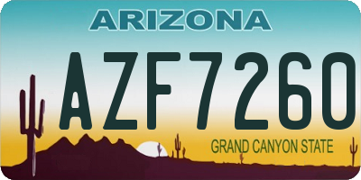AZ license plate AZF7260