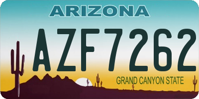 AZ license plate AZF7262