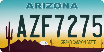 AZ license plate AZF7275