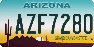 AZ license plate AZF7280