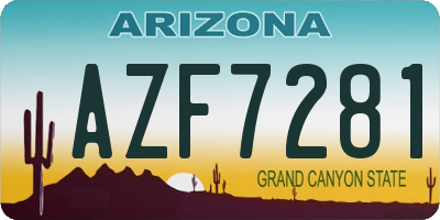 AZ license plate AZF7281