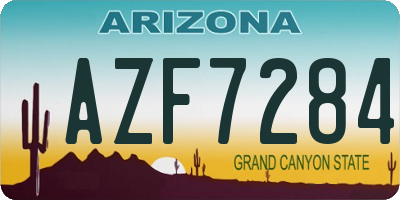 AZ license plate AZF7284