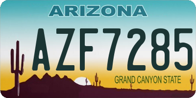 AZ license plate AZF7285